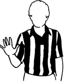 Five seconds hand signal in basketball